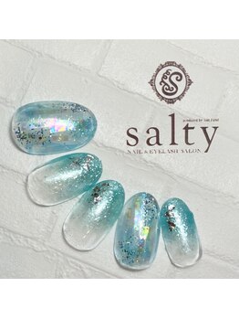 ネイルアンドアイラッシュサロン ソルティ 寺田町(salty)/キラキラニュアンス