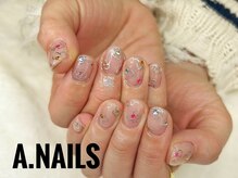 エーネイルズ 心斎橋(A.nails)/手描きフラワー