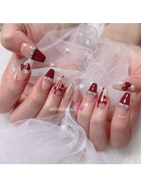 チェックネイル　フレンチネイル