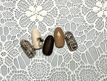 ネイル ナテュール 平塚店(Nail Nature)/ツイード×チョコネイル