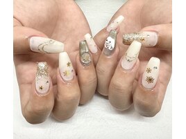 ゆきだるまネイル