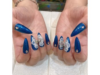 エスフィーネイルサロン ブリーユ(Esfy nailsalon Brille)/白薔薇ネイル