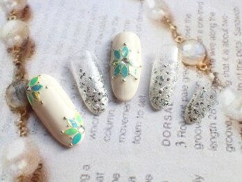 ベレッツァネイル 大阪 日本橋(BellezzaNail)/アート…ウィンターフラワー