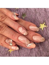 天然石風ネイル￥9980