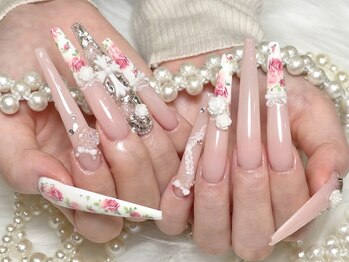 サリーネイルラボ(Sully Nail Lab)/薔薇シールネイル