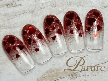 定額A　ハートホロ　赤　ラメ　