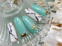 ネイルサロン カラーエイト(Nailsalon COLOR.8)/くすみ大理石ネイル