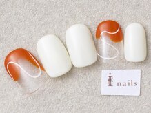 アイネイルズ 三宮店(I nails)/うねうねオレンジライン