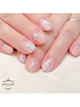 ピオニーネイル(peony nail)/ふんわり夢色フラワー