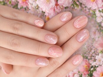 ピンクマグネットネイル