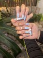 ネイルソル ラグジュ 松山(Nail SOL LUXE) 海外トレンドデザイン♪上品ブルーで魅せる人気のクロムデザイン