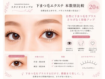 スタジオ スキンプロ(STUDIO SKINPRO)/本数別比較/エクステ下20本☆