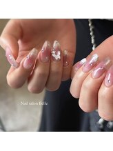 ネイルサロンアンドスクール ベル(Belle)/チーク × マグフレンチ × 蝶々