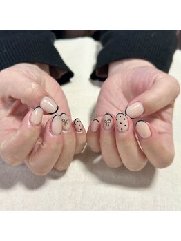 ビーアット(b-atto)/ガーリーなリボンネイル