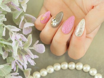 ソウ 難波店 nail salon Sou/ピンクニットnail