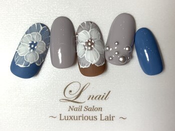 エルネイルアンドブラン 橋本店(Lnail×Blanc)/レース風フラワー×パール