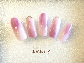 春ネイル桃ネイル　ニュアンス