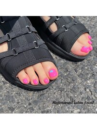 手書きハート、フットネイル