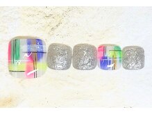 アルセア 上野御徒町店(Alcea)/チェックネイル　ネオン