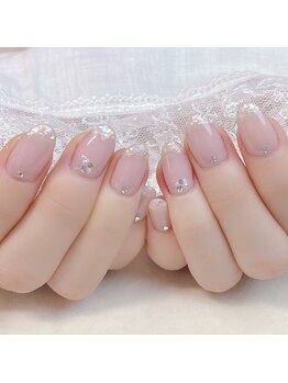 ピオニーネイル(peony nail)/爽やかシェルフレンチ