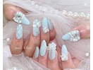 水色夏ネイル キルティング