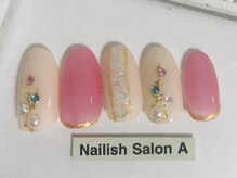 ネイリッシュサロン エー(Nailish Salon A)/キラキラシェルネイル