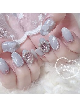 ガーリーアイスブルーネイル