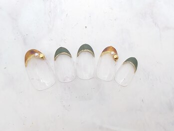 ネイルプラータ(Nail Plata)/べっ甲フレンチ　【7980】