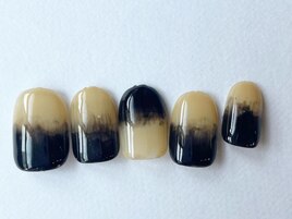 ベージュ黒二色もやもや