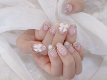 デコール 心斎橋(DECOR)/白リボンワンホンネイル