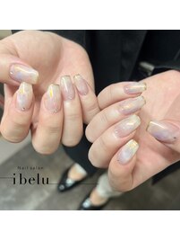 ニュアンス　細フレンチネイル