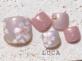 W-40 大人可愛い桜フットネイル