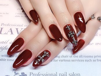 プロフェッショナル ネイルサロン ラヴィアス(LAVIAS)/【ジェル】ワンカラ＋アート２本