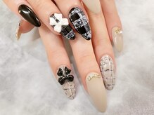 ビアンカ 東京ドームラクーア店(Bianca)/チェックリボンネイル