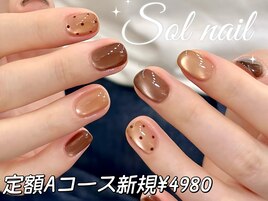 定額マグネット秋ネイル