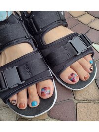 マーブル　タイダイ　フット