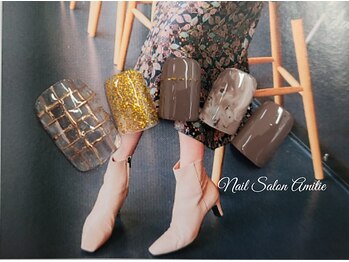 ネイルサロン アミティエ(Nail Salon Amitie)/mirrorチェック×nuance &nbsp;foot
