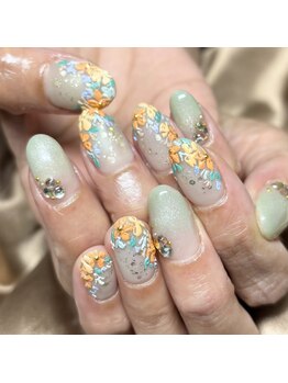 ソラール(SOLAR)/手描き☆花柄アート