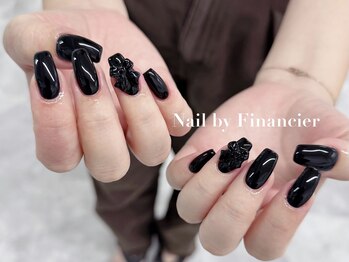 フィナンシェ(Financier)/ワンカラーネイル＋パーツ追加