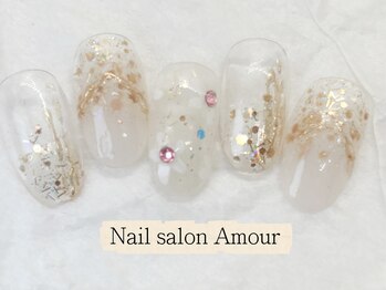 アムールユシマテン 上野湯島店(Amour)/キラキラ春夏のネイル¥7980