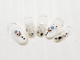 雪だるまネイル￥6480