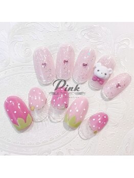 ネイルコレクション ピンク(Nail Collection Pink)/ジェル定額¥8990★3Dくま・苺