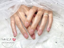 ワンカラー＋先端ラメライン