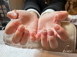 白ライン×ヌードカラー