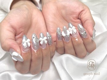 グラフネイル(graphnail)の写真/【大人ワンホン・韓国ネイル】ジェルでできたチップスカルプGEL-X 取り扱いサロン♪