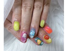 スライム　カラフル　ネイル