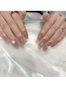 シンプル薔薇ネイル