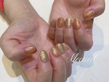 アクイユ 銀座店(ACCUEIL)/琥珀ネイル♪