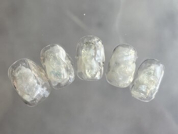 こゆび/ホワイトオーロラネイル