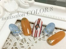 ネイルサロン カラーエイト(Nailsalon COLOR.8)/エスニック風デニムデザイン